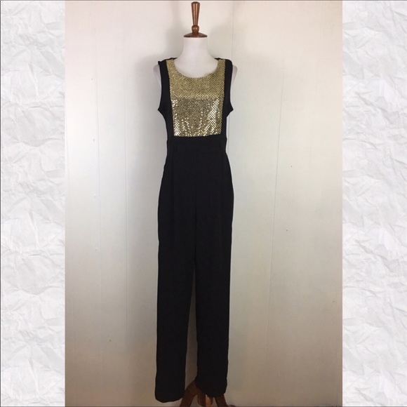 Vintage Pants - Vintage 80’s Sequin Sleeveless High Waist Jumpsuit